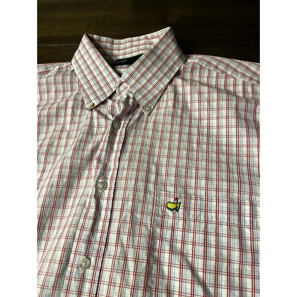 Masters Clubhouse Collection Shirt Men's XXL Plaid Augusta Golf Button Up